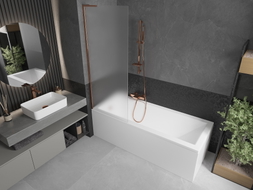 Mexen Next L Badewannenfaltwand 1-flügelig 70 x 150 cm, matt, Roségold - 895-070-000-03-30-60