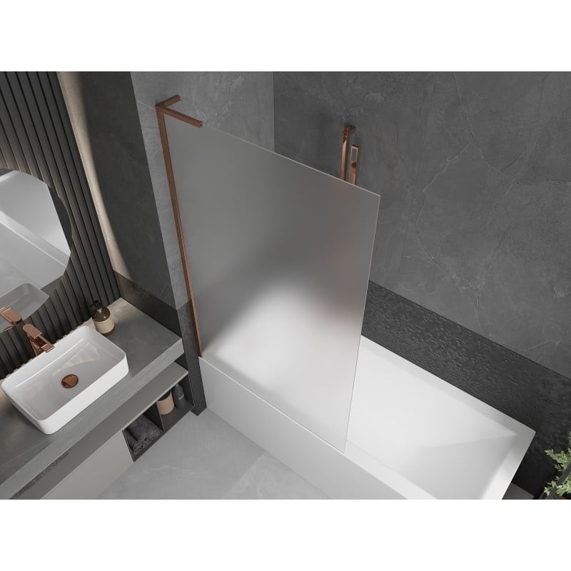 Mexen Next L Badewannenfaltwand 1-flügelig 100 x 150 cm, matt, Roségold - 895-100-000-03-30-60