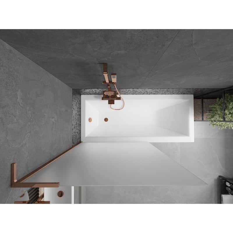 Mexen Next L Badewannenfaltwand 1-flügelig 100 x 150 cm, matt, Roségold - 895-100-000-03-30-60