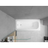 Mexen Vega Rechteckige Badewanne 150 x 70 cm mit Verkleidung und 1-flügeliger Duschabtrennung 75 cm, transparent, chrom
