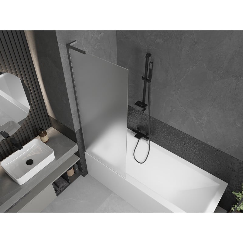 Mexen Next L Badewannenfaltwand 1-flügelig 70 x 150 cm, satiniert, gebürstet gun gray - 895-070-000-03-30-66
