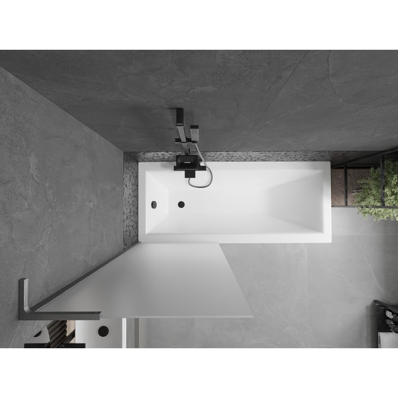 Mexen Next L Badewannenfaltwand 1-flügelig 70 x 150 cm, satiniert, gebürstet gun gray - 895-070-000-03-30-66