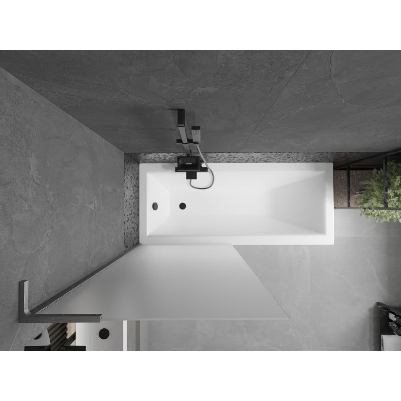 Mexen Next L Badewannenfaltwand 1-flügelig 80 x 150 cm, Reif, gebürstet gun gray - 895-080-000-03-30-66
