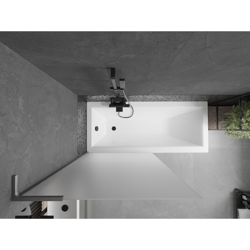 Mexen Next L Badewannenabtrennung 1-flügelig 90 x 150 cm, matt, gebürstetes Waffenschwarz - 895-090-000-03-30-66