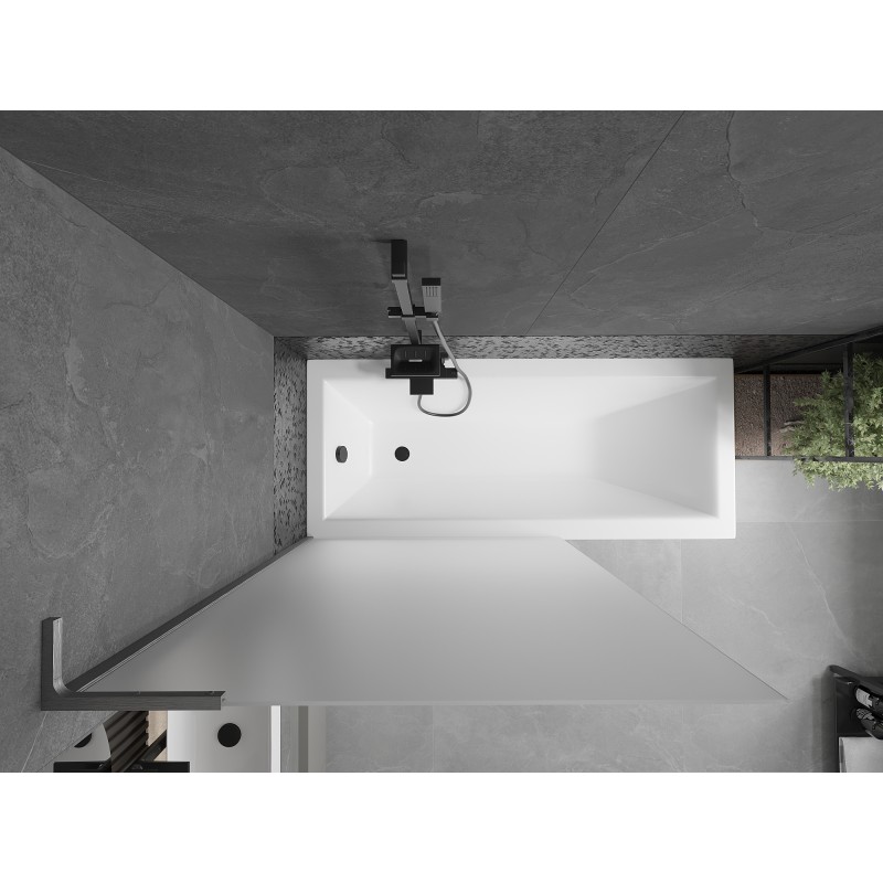Mexen Next L Badewannen-Duschwand 1-flügelig 100 x 150 cm, satiniert, gebürstetes Gun Gray - 895-100-000-03-30-66