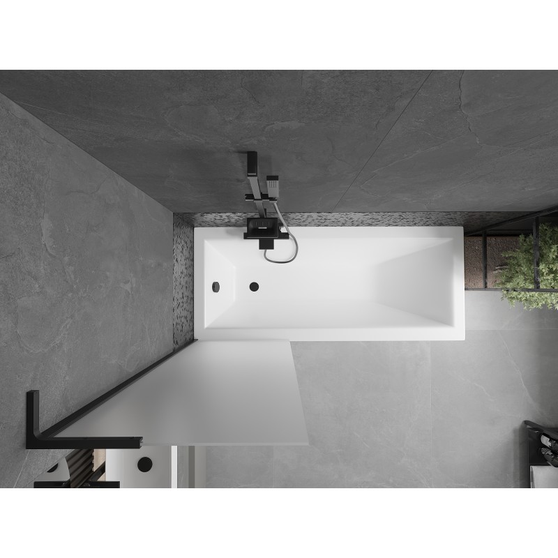 Mexen Next L Badewannenabtrennung 1-flügelig 60 x 150 cm, mattiert, schwarz - 895-060-000-03-30-70
