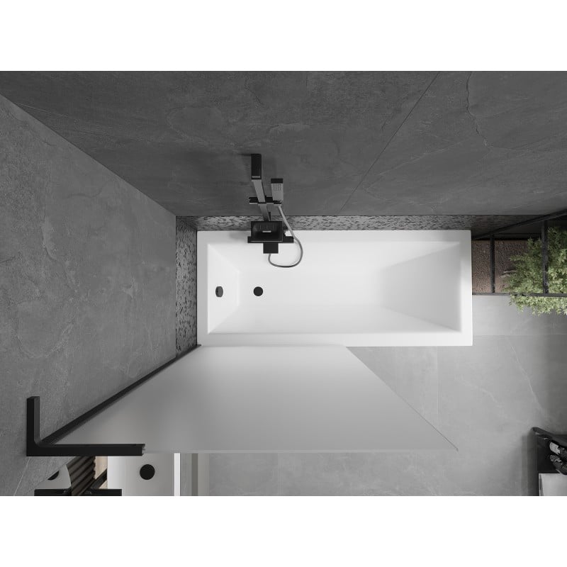 Mexen Next L Badewannenfaltwand 1-flügelig 90 x 150 cm, satiniert, schwarz - 895-090-000-03-30-70