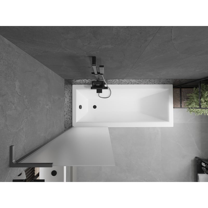 Mexen Next L Badewannenfaltwand 1-flügelig 60 x 150 cm, mattiert, Gun Metal - 895-060-000-03-30-95