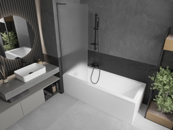 Mexen Next L Badewannenaufsatz 1-flügelig 70 x 150 cm, matt, Gun Metal - 895-070-000-03-30-95