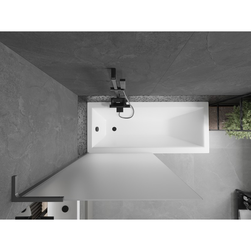 Mexen Next L Badewannenfaltwand 1-flügelig 90 x 150 cm, matt, gun metal - 895-090-000-03-30-95
