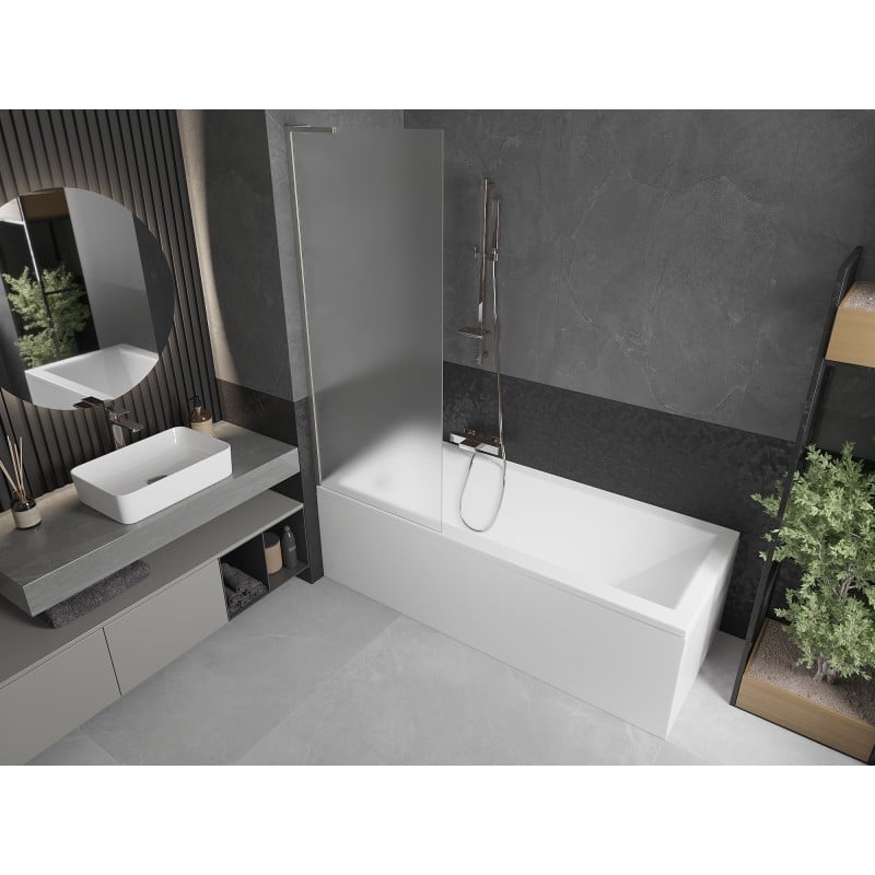 Mexen Next L Badewannenwand 1-flügelig 70 x 150 cm, matt, gebürsteter Nickel - 895-070-000-03-30-97