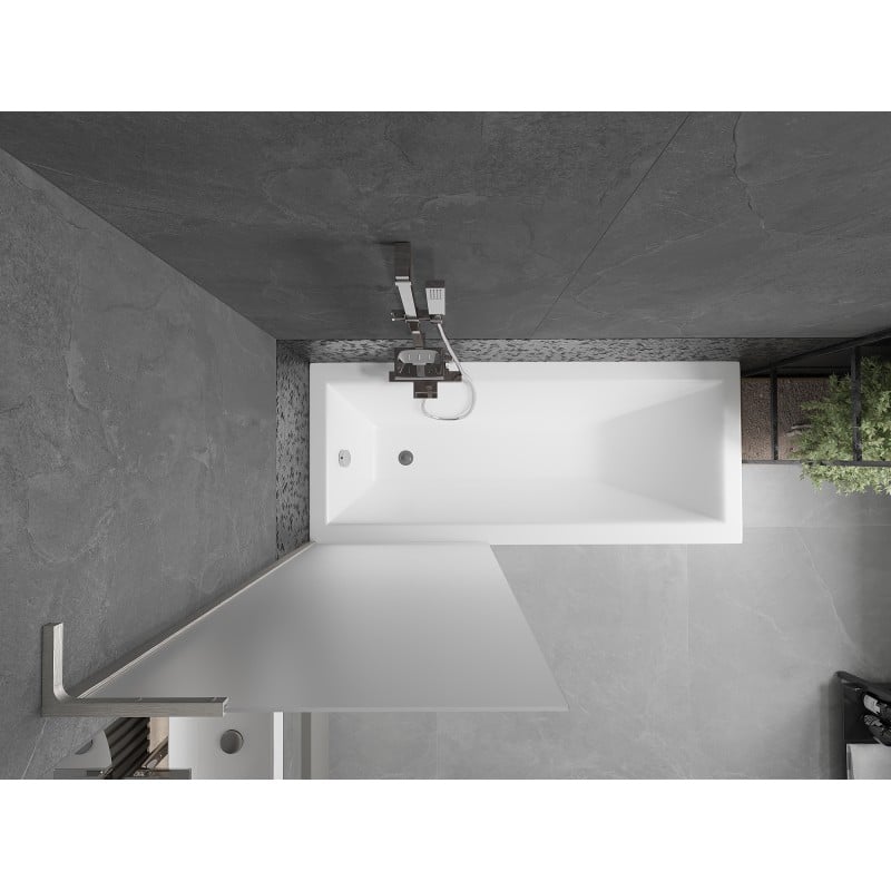 Mexen Next L Badewannenwand 1-flügelig 70 x 150 cm, matt, gebürsteter Nickel - 895-070-000-03-30-97