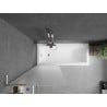 Mexen Next L Badewannenwand 1-flügelig 70 x 150 cm, matt, gebürsteter Nickel - 895-070-000-03-30-97