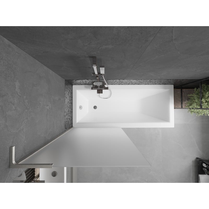 Mexen Next L Badewannenfaltwand 1-flügelig 80 x 150 cm, matt, gebürsteter Nickel - 895-080-000-03-30-97