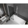 Mexen Next L Badewannenabtrennung 1-flügelig 60 x 150 cm, grafit, weiß - 895-060-000-03-40-20