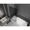 Mexen Next L Badewannenabtrennung 1-flügelig 80 x 150 cm, grafit, gebürstetes Gold - 895-080-000-03-40-55