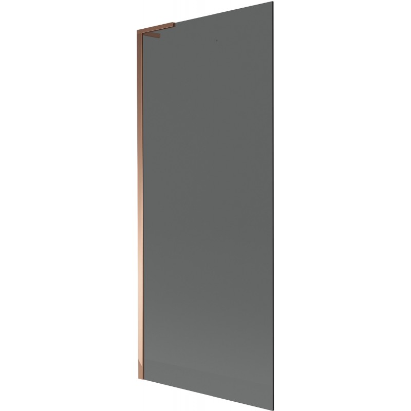 Mexen Next L Badewannenaufsatz 1-flügelig 80 x 150 cm, Graphit, Roségold - 895-080-000-03-40-60