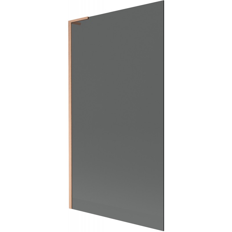 Mexen Next L Duschwand für die Badewanne 1-flügelig 100 x 150 cm, Graphit, gebürstetes Kupfer - 895-100-000-03-40-65