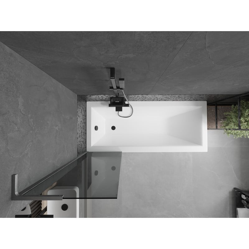 Mexen Next L Badewannenfaltwand 1-teilig 50 x 150 cm, Graphit, Gun Gray gebürstet - 895-050-000-03-40-66