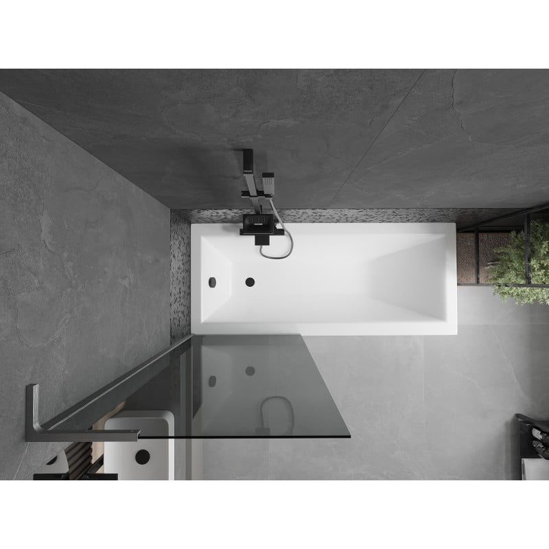 Mexen Next L Badewannenabtrennung 1-flügelig 70 x 150 cm, graphit, gun gray gebürstet - 895-070-000-03-40-66