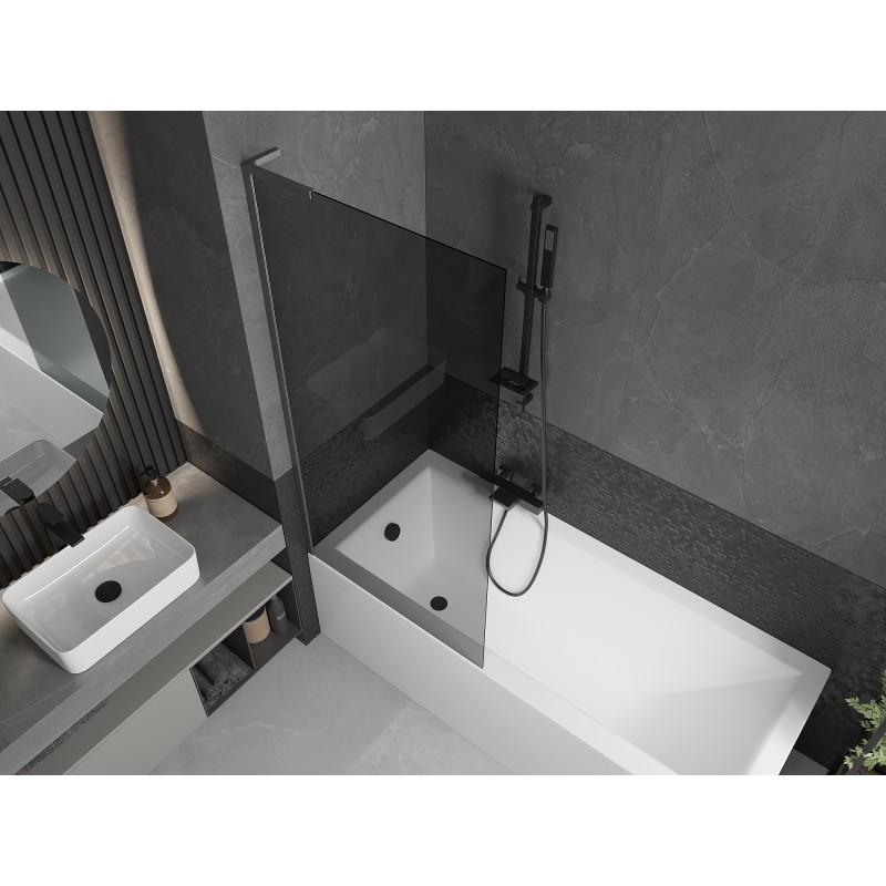 Mexen Next L Badewannenfaltwand 1-teilig 80 x 150 cm, grafit, gebürstet Gun Gray - 895-080-000-03-40-66