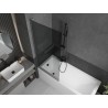 Mexen Next L 1-flügelige Badewannenabtrennung 80 x 150 cm, grafit, gebürstetes Gun Gray - 895-080-000-03-40-66