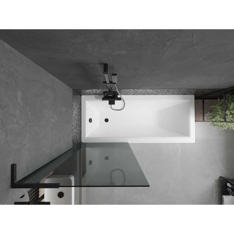 Mexen Next L Badewannenwand 1-flügelig 70 x 150 cm, grafit, schwarz - 895-070-000-03-40-70