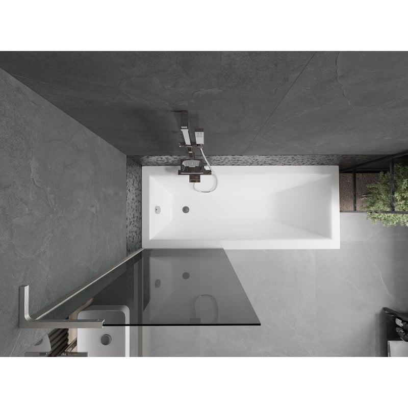 Mexen Next L Badewannenfaltwand 1-flügelig 70 x 150 cm, Graphit, gebürsteter Nickel - 895-070-000-03-40-97