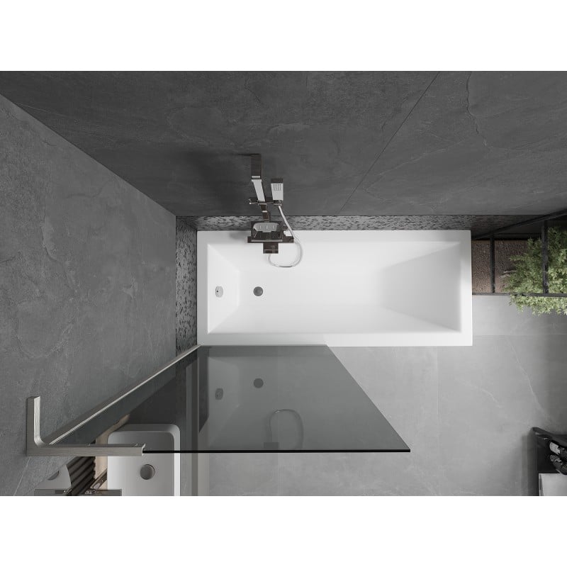 Mexen Next L Badewannenfaltwand 1-flügelig 80 x 150 cm, graphit, gebürsteter Nickel - 895-080-000-03-40-97