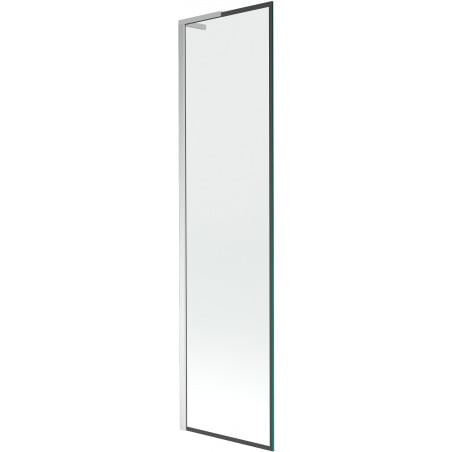 Mexen Next L Badewannenwand 1-flügelig 50 x 150 cm, schwarzer Rahmen, Chrom - 895-050-000-03-70-01
