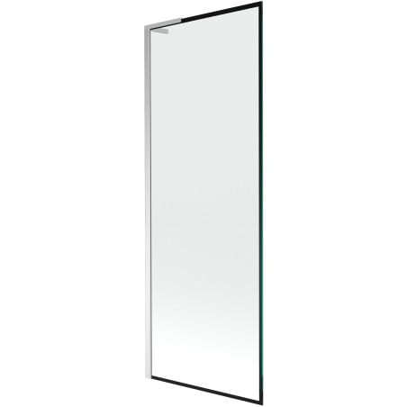 Mexen Next L Badewannenabtrennung 1-flügelig 70 x 150 cm, schwarzer Rahmen, Chrom - 895-070-000-03-70-01