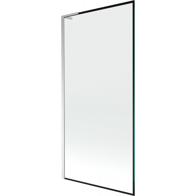 Mexen Next L Badewannenwand 1-flüglig 90 x 150 cm, schwarzer Rahmen, Chrom - 895-090-000-03-70-01