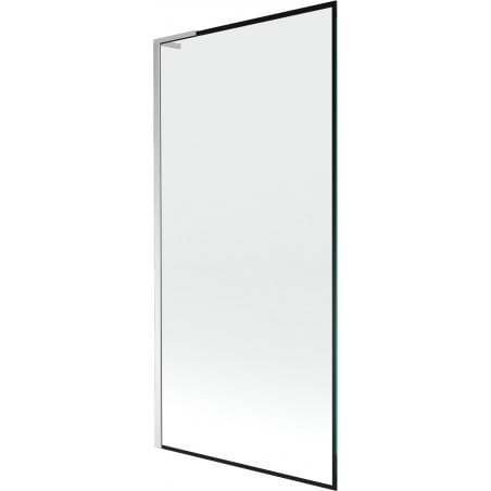 Mexen Next L Badewannenwand 1-flüglig 90 x 150 cm, schwarzer Rahmen, Chrom - 895-090-000-03-70-01