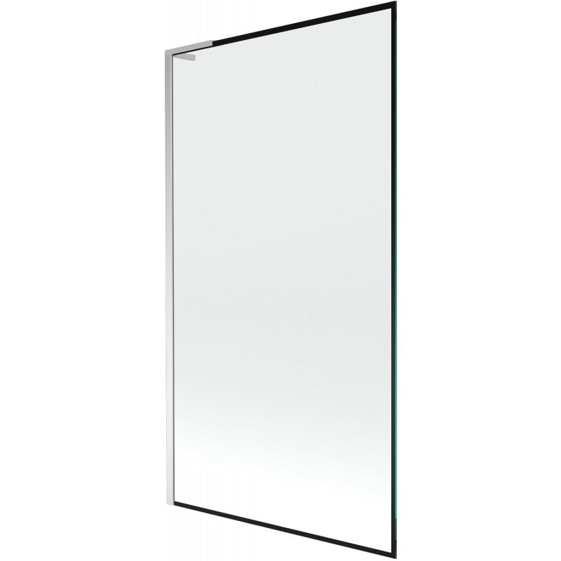 Mexen Next L Badewannenabtrennung 1-flügelig 100 x 150 cm, schwarzer Rahmen, Chrom - 895-100-000-03-70-01