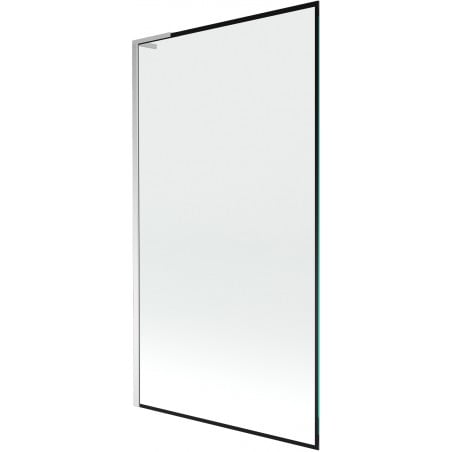 Mexen Next L Badewannenabtrennung 1-flügelig 100 x 150 cm, schwarzer Rahmen, Chrom - 895-100-000-03-70-01