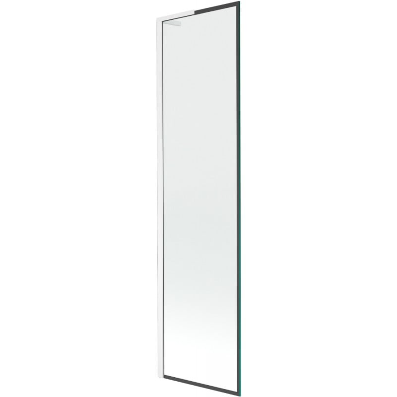 Mexen Next L Badewannenabtrennung 1-flügelig 50 x 150 cm, schwarzer Rahmen, weiß - 895-050-000-03-70-20