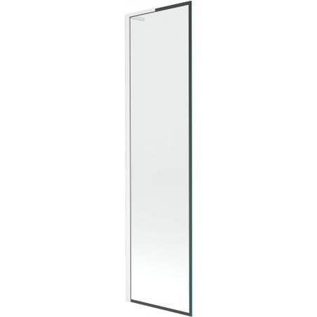 Mexen Next L Badewannenabtrennung 1-flügelig 50 x 150 cm, schwarzer Rahmen, weiß - 895-050-000-03-70-20