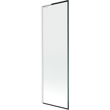Mexen Next L Wannenspritzschutz 1-flügelig 60 x 150 cm, schwarzer Rahmen, weiß - 895-060-000-03-70-20