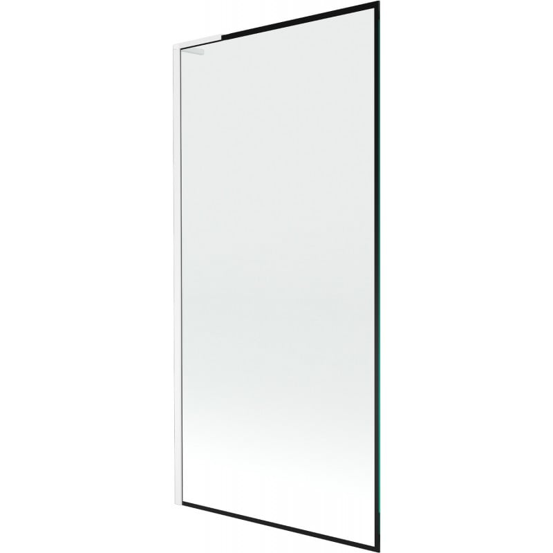 Mexen Next L Wannenschutz mit 1 Flügel 90 x 150 cm, schwarzer Rahmen, weiß - 895-090-000-03-70-20