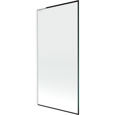 Mexen Next L Wannenschutz mit 1 Flügel 90 x 150 cm, schwarzer Rahmen, weiß - 895-090-000-03-70-20