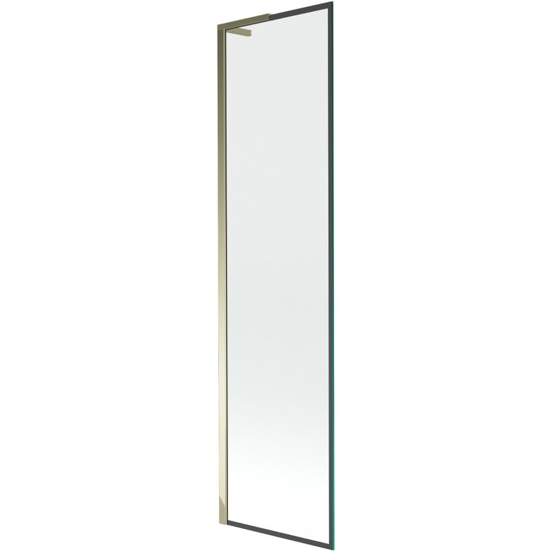 Mexen Next L Badewannenabtrennung 1-flügelig 50 x 150 cm, schwarzer Rahmen, gold - 895-050-000-03-70-50
