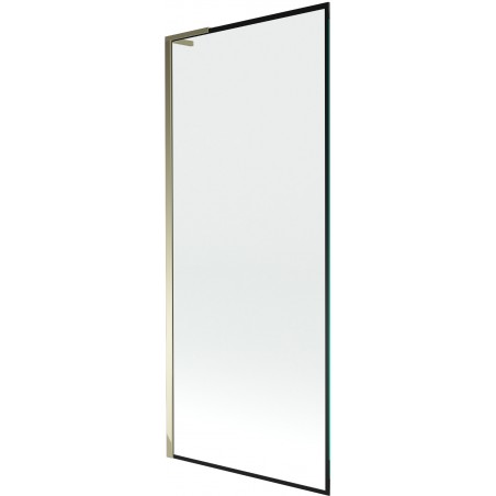 Mexen Next L Badewannenfaltwand 1-flügelig 80 x 150 cm, schwarzer Rahmen, gold - 895-080-000-03-70-50