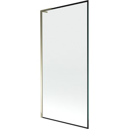 Mexen Next L Badewannenabtrennung 1-flügelig 90 x 150 cm, schwarzer Rahmen, gold - 895-090-000-03-70-50
