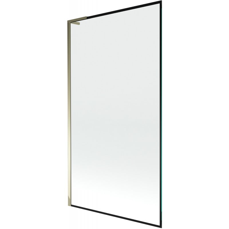 Mexen Next L Badewannenabtrennung 1-flügelig 100 x 150 cm, schwarzer Rahmen, gold - 895-100-000-03-70-50