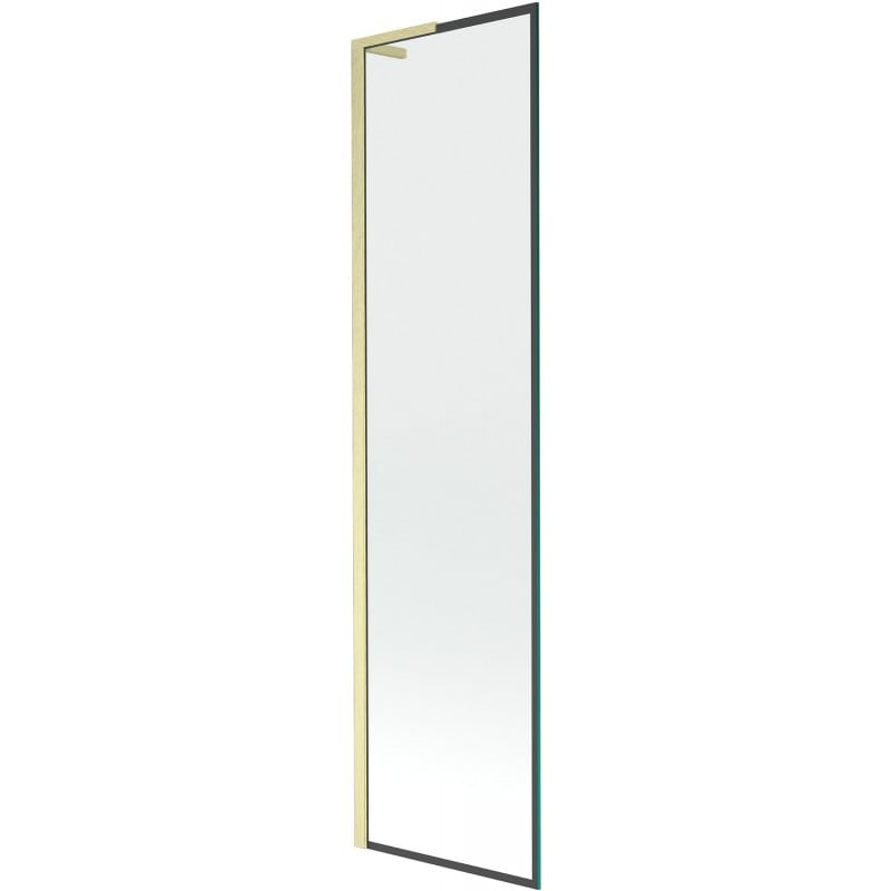 Mexen Next L Badewannenabtrennung 1-flügelig 50 x 150 cm, schwarzer Rahmen, Gold gebürstet - 895-050-000-03-70-55