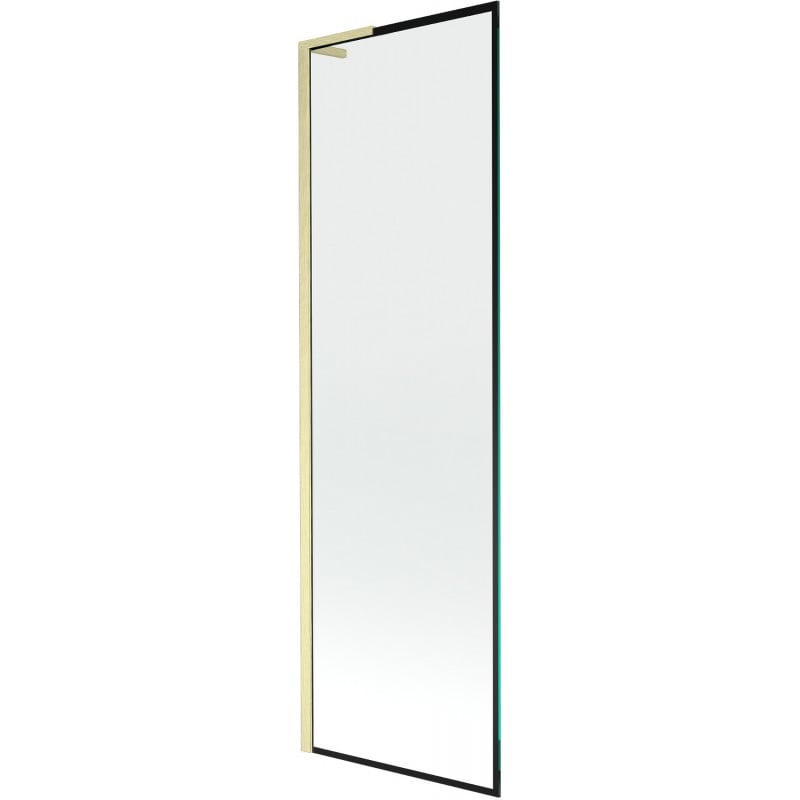 Mexen Next L Badewannenabtrennung 1-flügelig 60 x 150 cm, schwarzer Rahmen, gebürstetes Gold - 895-060-000-03-70-55