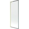 Mexen Next L Badewannenabtrennung 1-flügelig 70 x 150 cm, schwarzer Rahmen, gebürstet gold - 895-070-000-03-70-55