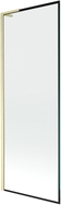 Mexen Next L Badewannenabtrennung 1-flügelig 70 x 150 cm, schwarzer Rahmen, gebürstet gold - 895-070-000-03-70-55