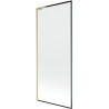 Mexen Next L Badewannen-Abtrennung 1-flügelig 80 x 150 cm, schwarzer Rahmen, gebürstetes Gold - 895-080-000-03-70-55