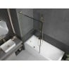 Mexen Next L Badewannenabtrennung 1-flügelig 90 x 150 cm, schwarzer Rahmen, gebürstetes Gold - 895-090-000-03-70-55